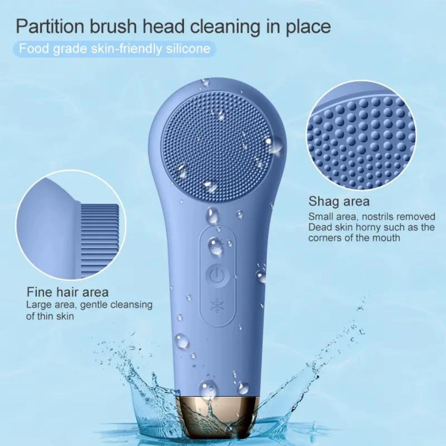 2-in-1 silicone Facial Cleansing Brush and Massager