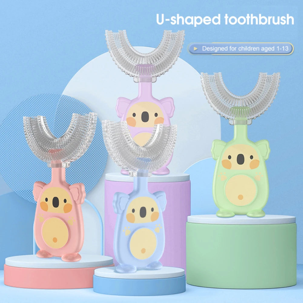 Children 360 U Shaped Silicone Toothbrush