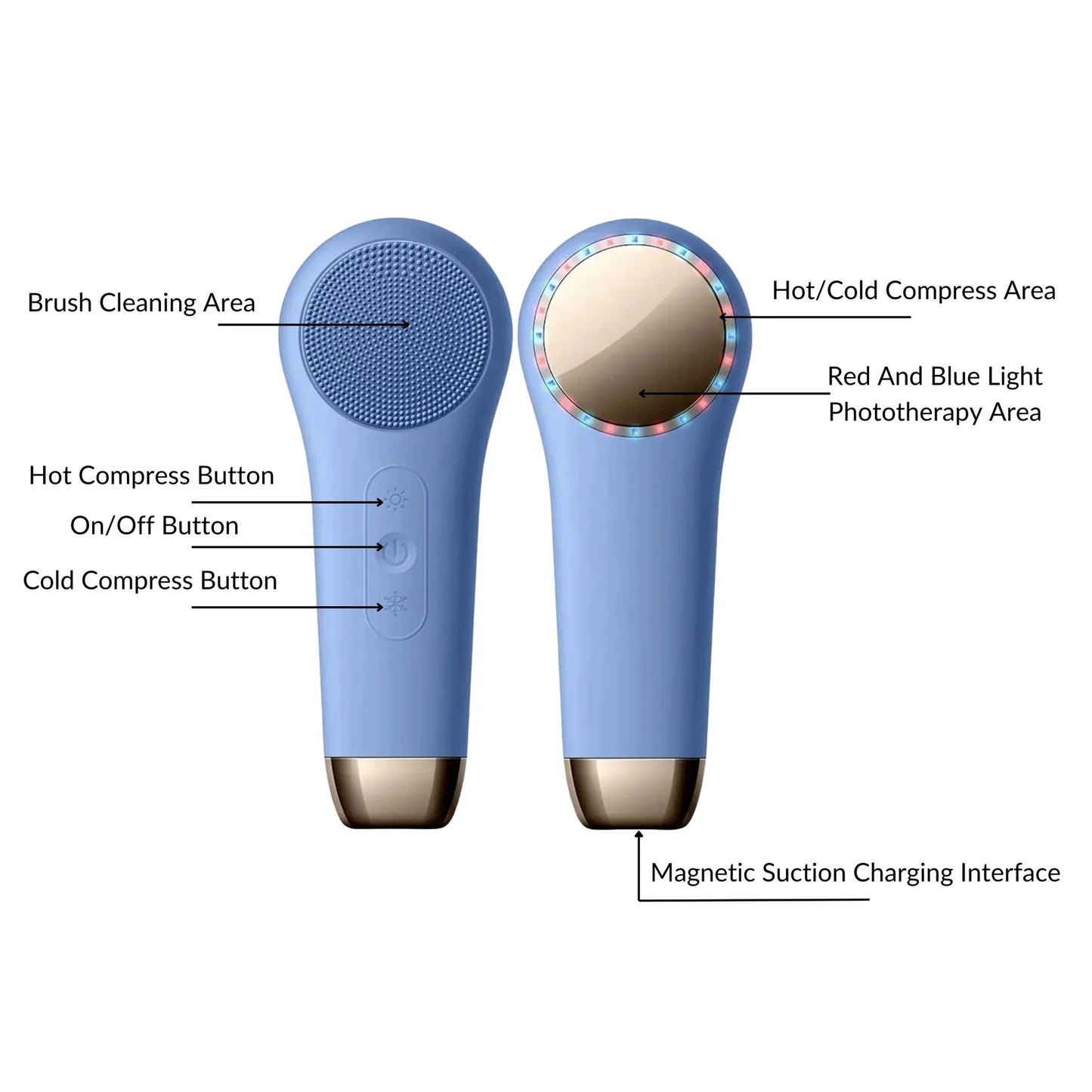 2-in-1 silicone Facial Cleansing Brush and Massager