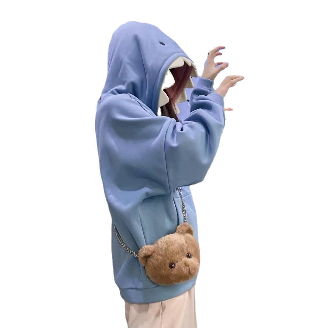 Trendy loose shark Hoodie