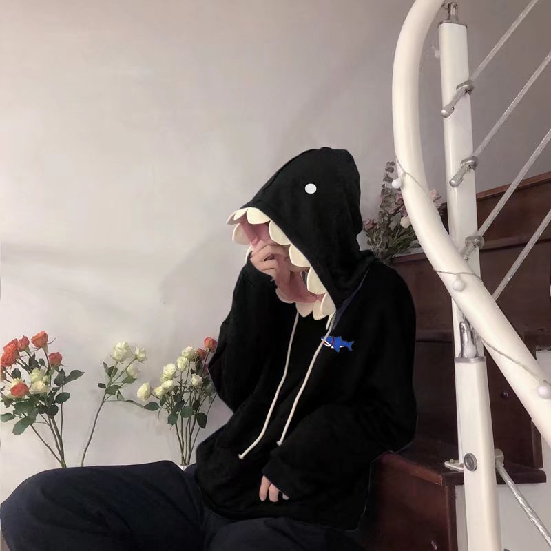 Trendy loose shark Hoodie