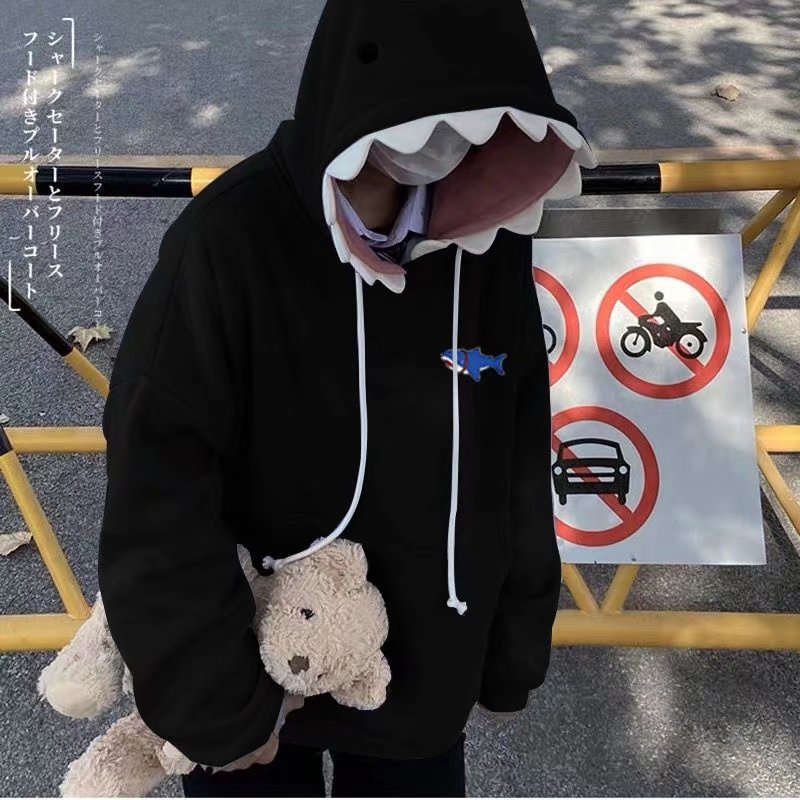 Trendy loose shark Hoodie