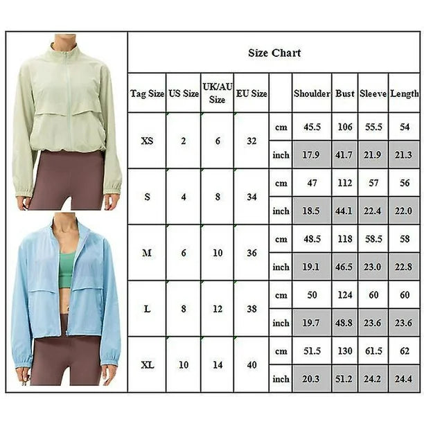 New outdoor sports windbreaker women's loose casual yoga wear zipper stand collar running fitness jacket 22617