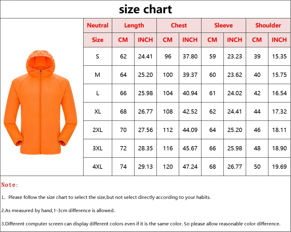Unisex sun protection thin jacket