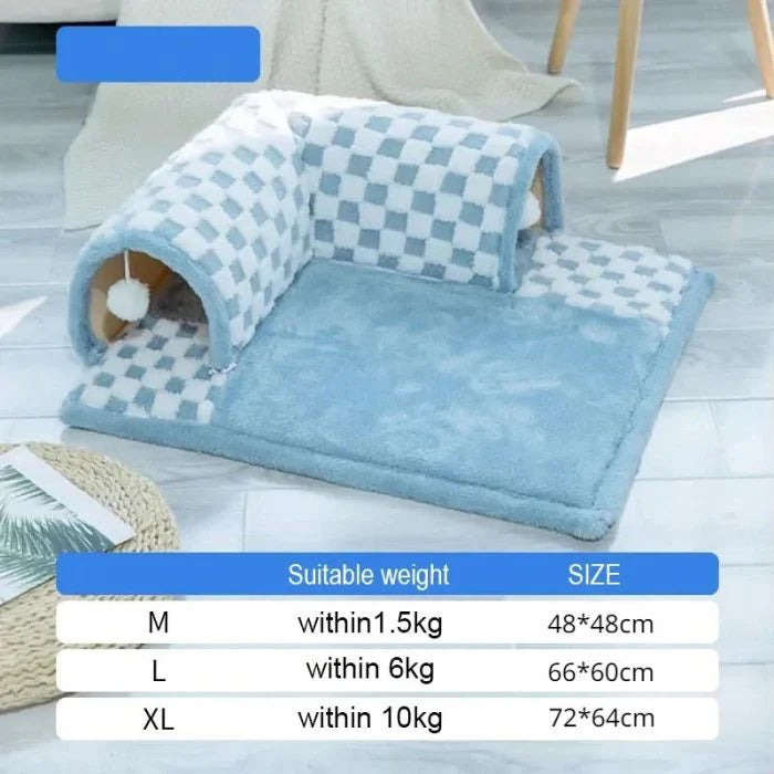 The 2-in-1 Cat Tunnel and Bed set