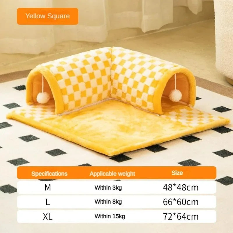 The 2-in-1 Cat Tunnel and Bed set