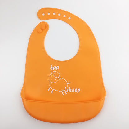 Baby Silicone Bib Baby Meal Waterproof Three-dimensional Meal Pocket Bib Kid Child Saliva Pocket Cartoon Custom