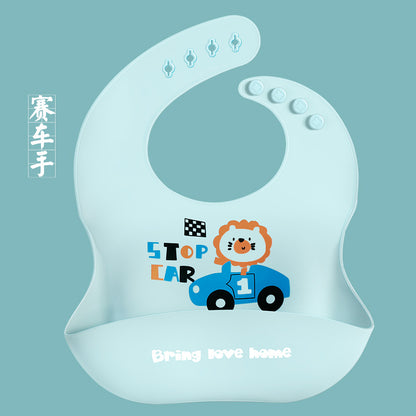 Baby Silicone Bib Baby Meal Waterproof Three-dimensional Meal Pocket Bib Kid Child Saliva Pocket Cartoon Custom