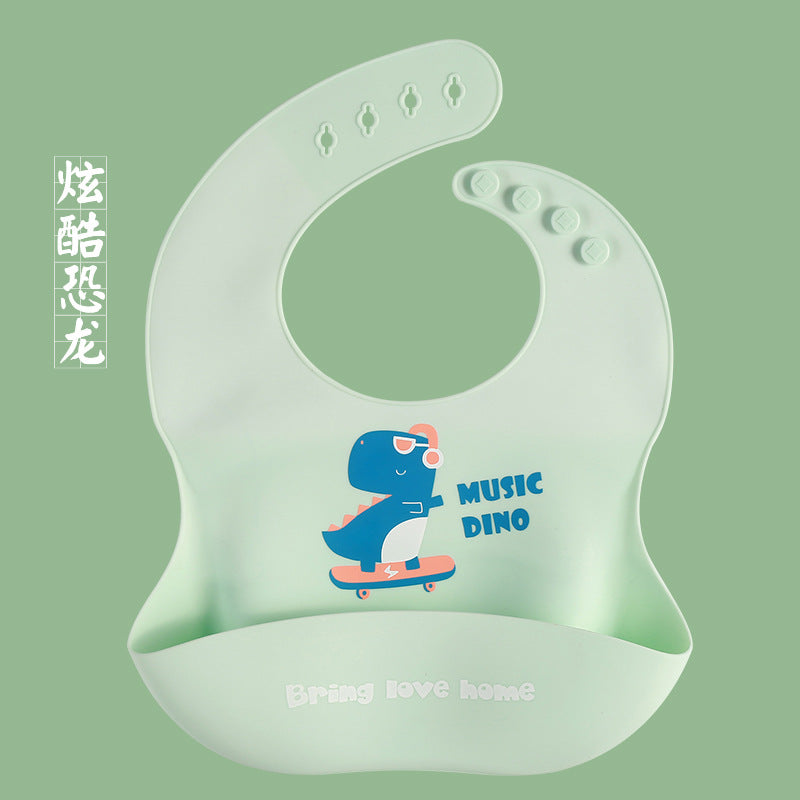 Baby Silicone Bib Baby Meal Waterproof Three-dimensional Meal Pocket Bib Kid Child Saliva Pocket Cartoon Custom