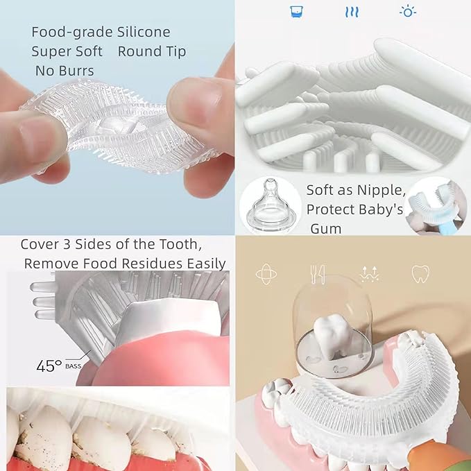 Children 360 U Shaped Silicone  Toothbrush