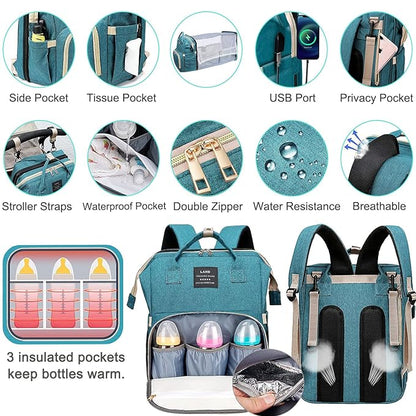 7-in-1 travel diaper bag backpack