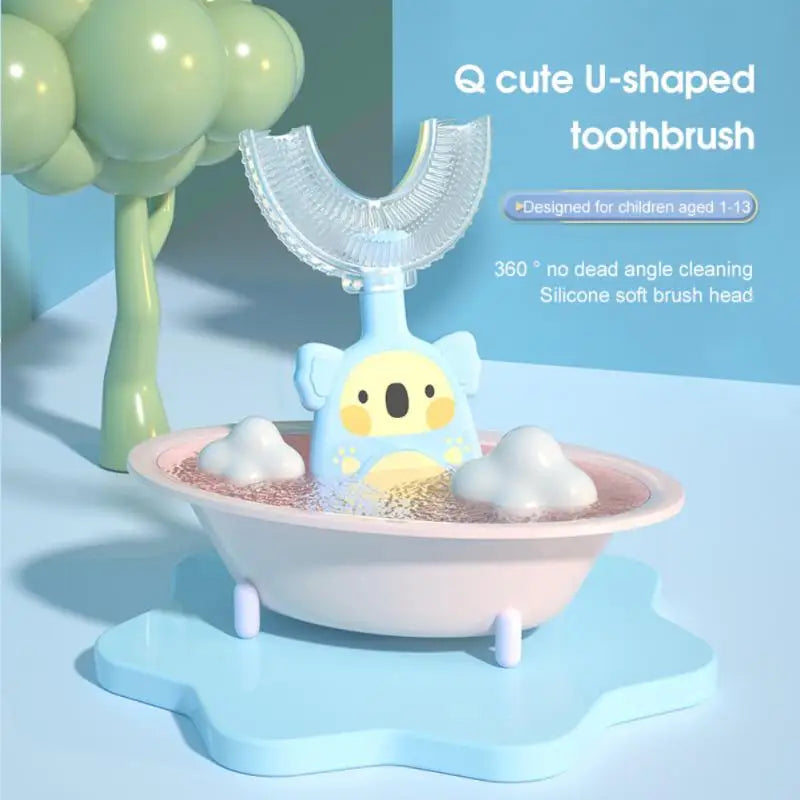 Children 360 U Shaped Silicone  Toothbrush