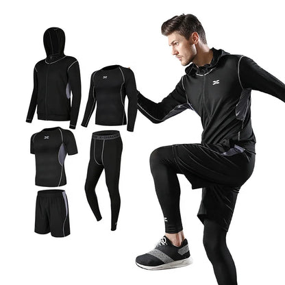 Running Suit Casual Men's Fitness Clothes quick-drying multi-Piece Set