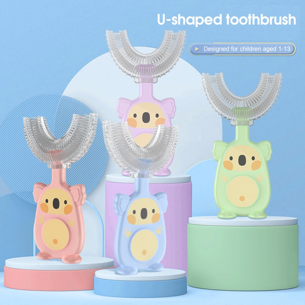 Children 360 U Shaped Silicone  Toothbrush