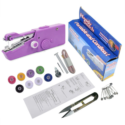 Portable hand-held sewing machine