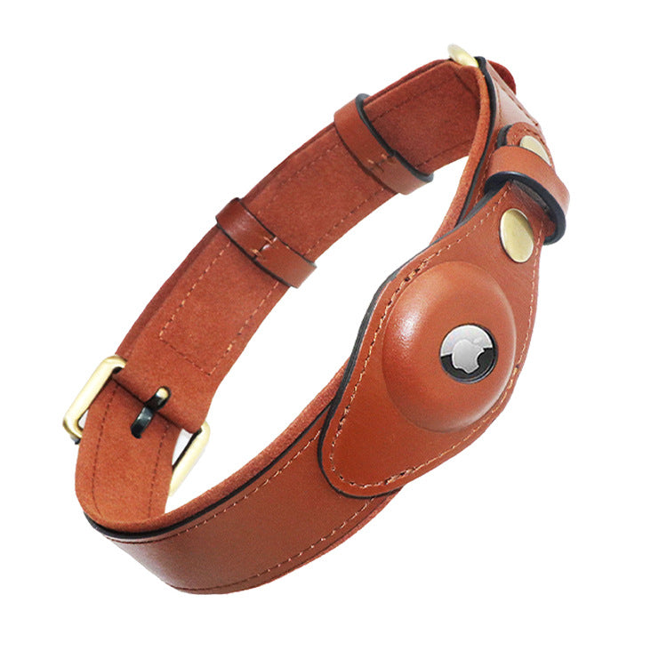 New leather collar with Apple airtag positioning tracker for Dogs and Cats