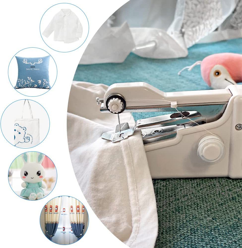 Portable hand-held sewing machine