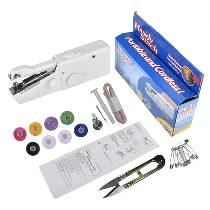 Portable hand-held sewing machine