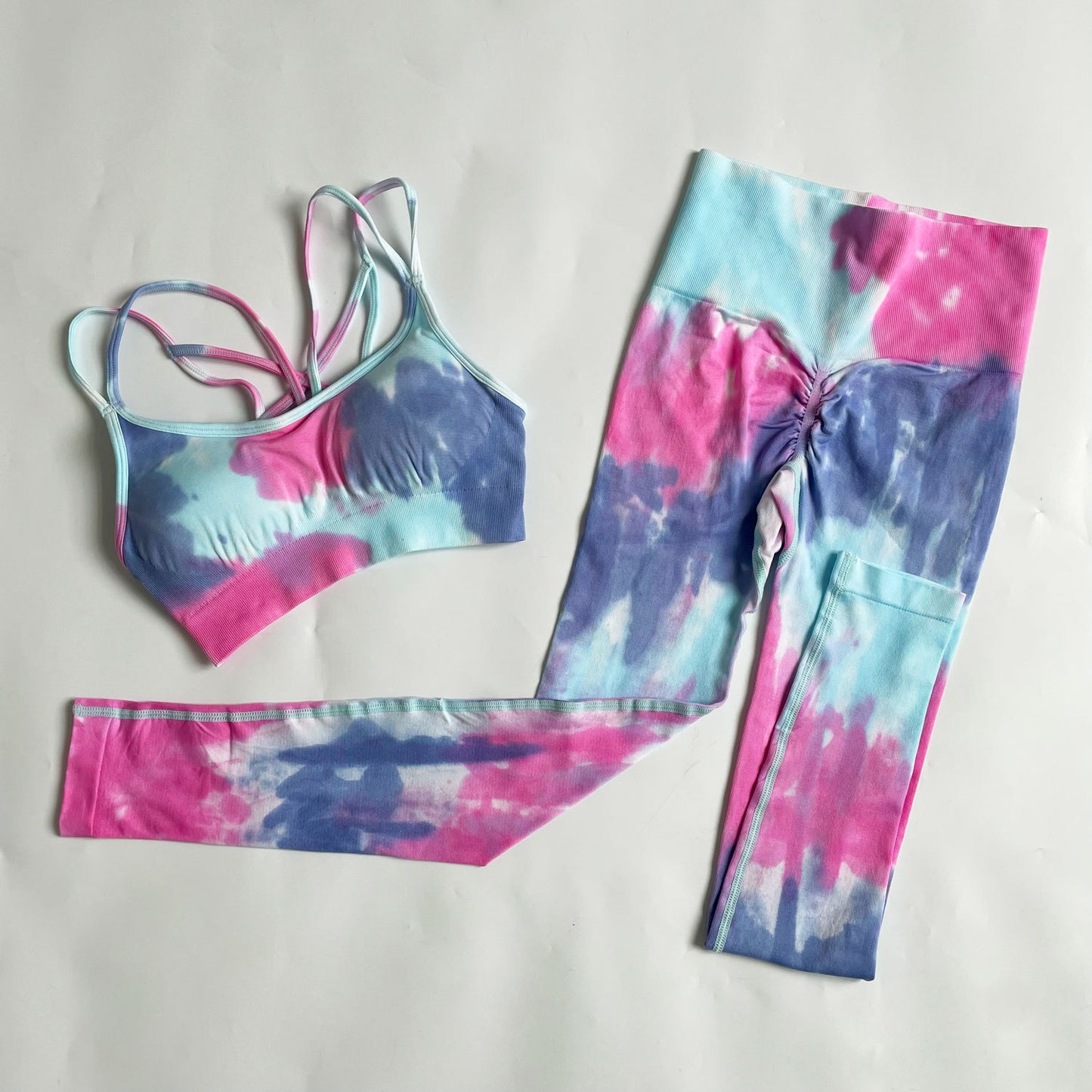 quick-drying Sports tie-dye bra and pants two-piece set