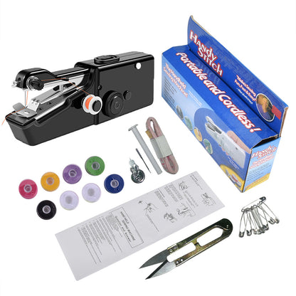 Portable hand-held sewing machine