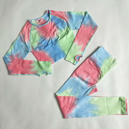 quick-drying Sports tie-dye bra and pants two-piece set