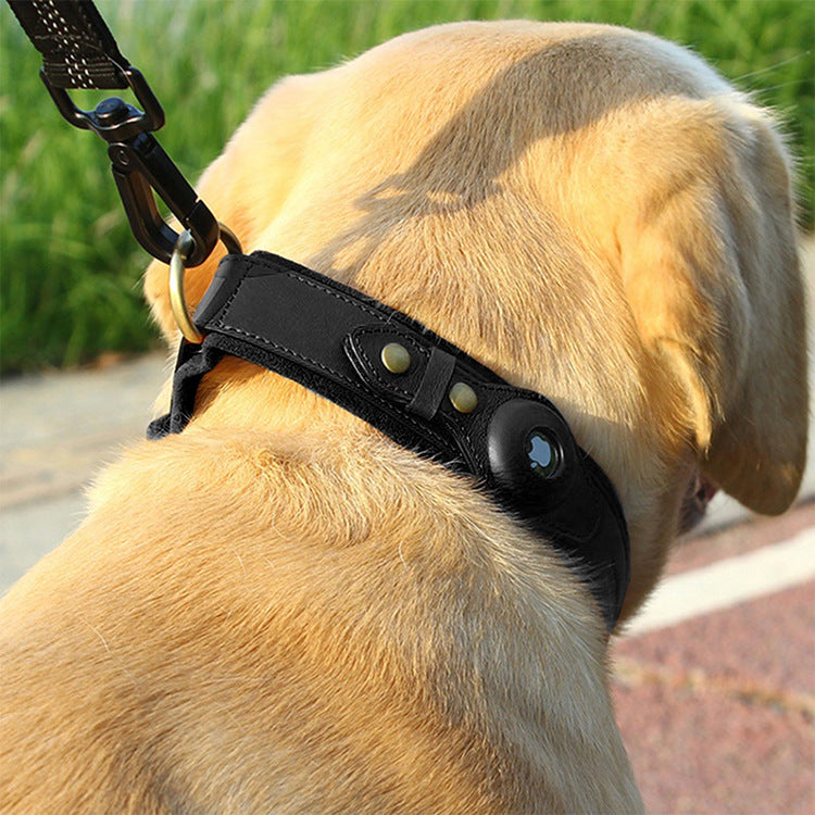 New leather collar with Apple airtag positioning tracker for Dogs and Cats