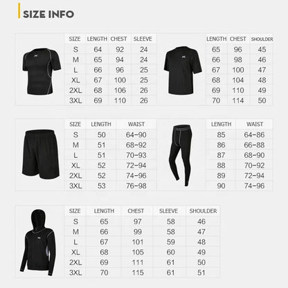 Running Suit Casual Men's Fitness Clothes quick-drying multi-Piece Set