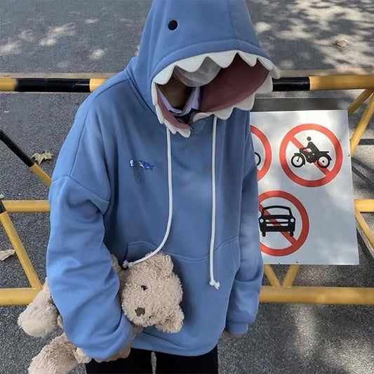 Trendy loose shark Hoodie